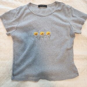 Brandy Melville Blue striped Baby tee